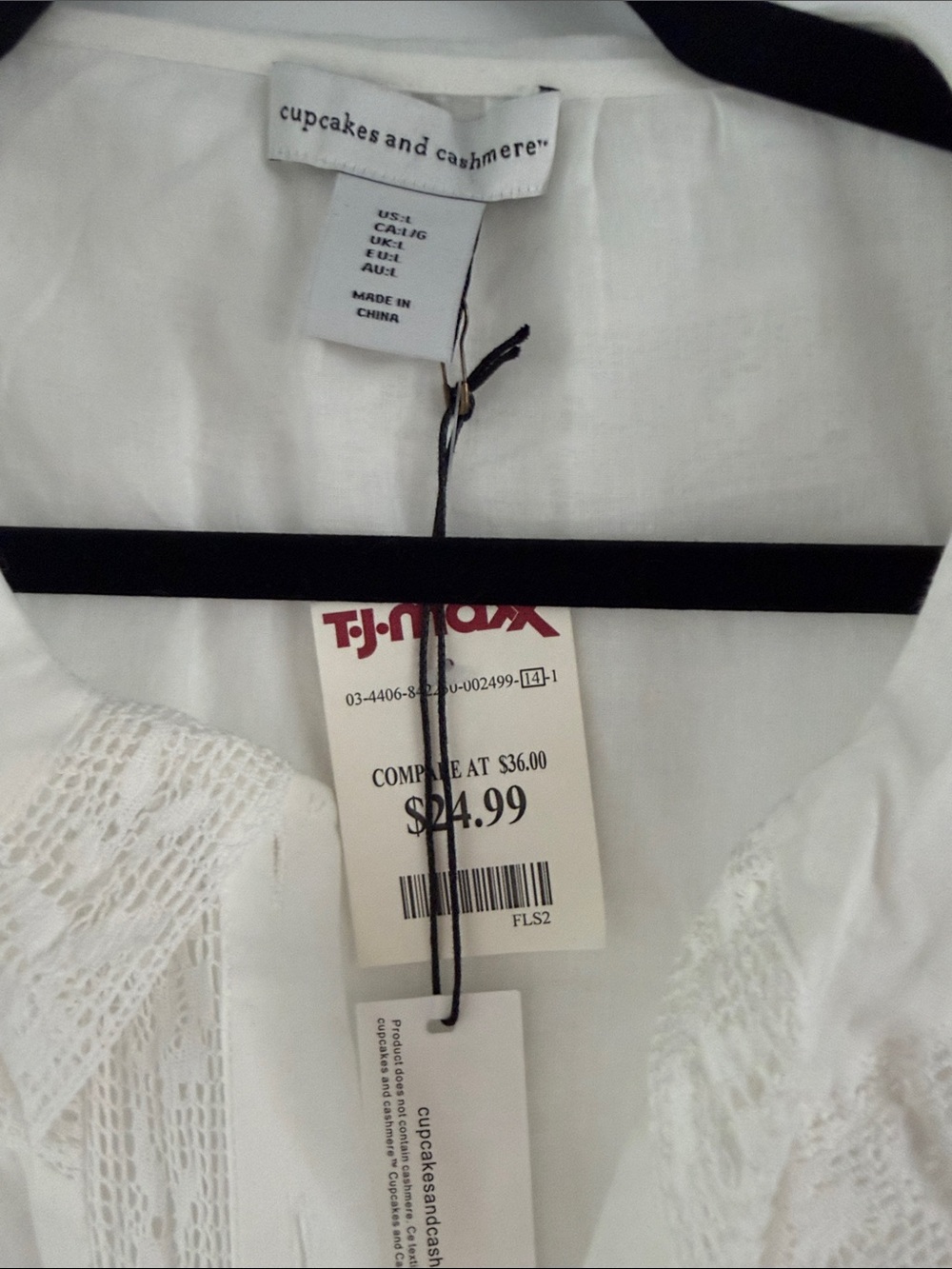 White Lace-Trim Button Front Blouse - Women Tops - Picture 2 of 3
